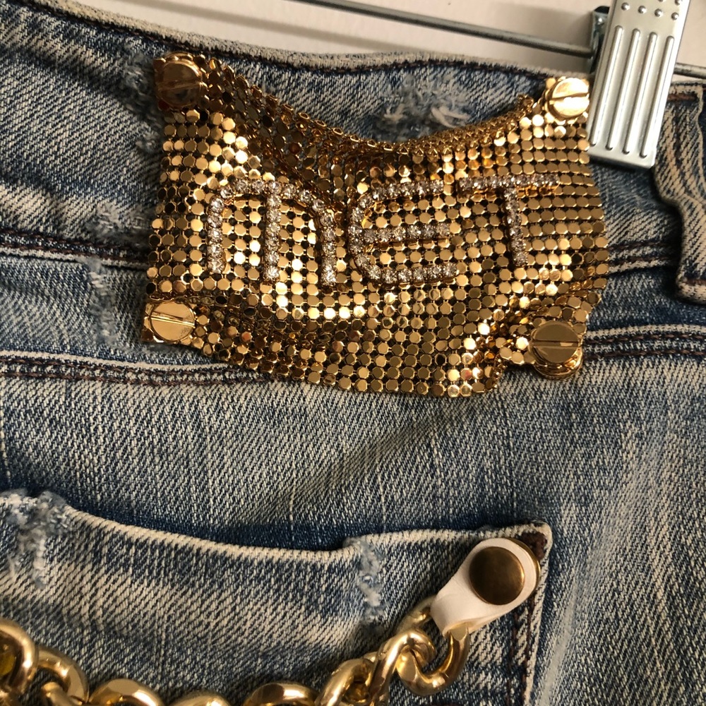 MET Gold Chain Ripped Jeans - Picture 6 of 7